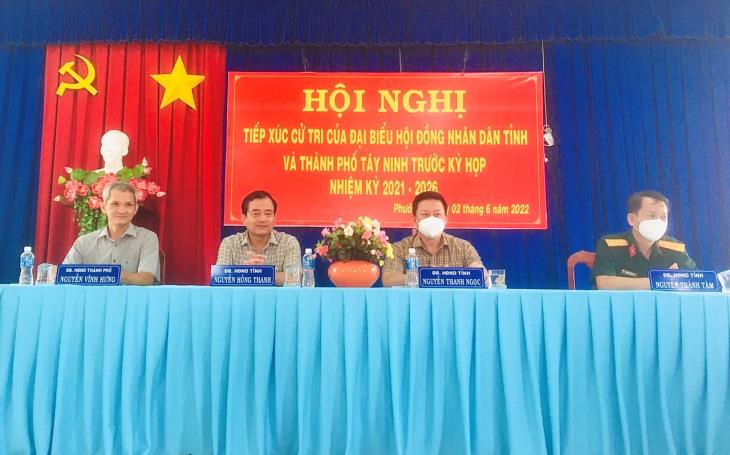 Đại biểu HĐND tỉnh tiếp xúc cử tri phường 1 và phường 2 thành phố Tây Ninh